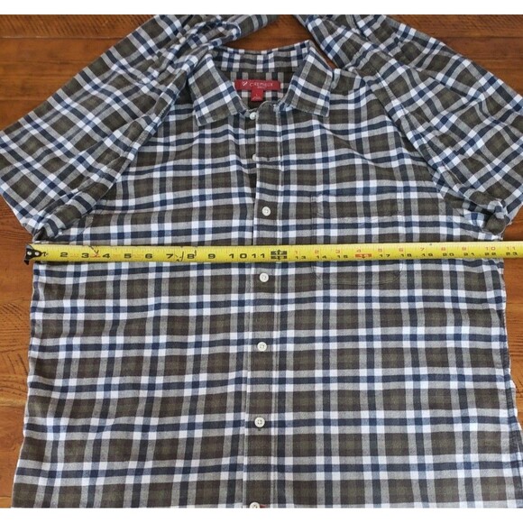 Daniel Cremieux Slim Fit Mens Sz L Long Sleeve Button Up Plaid Shirt Brown Blue - Picture 10 of 13